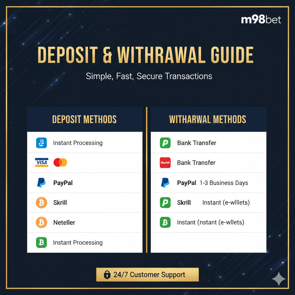 M98 deposit withdraw